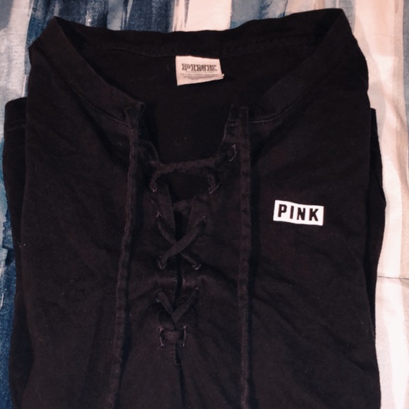 Dark Purple Tie Up Canpus Tee Shirt - Picture 1 of 5